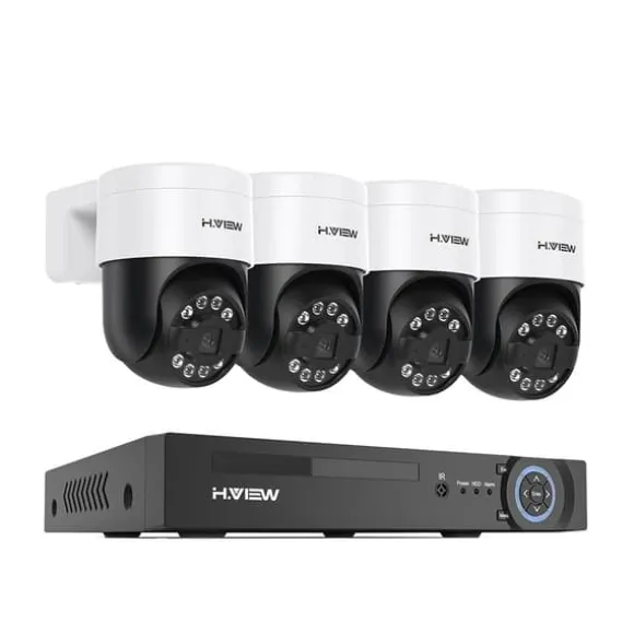 Sikkerhedskamera System, 8MP Opløsning, Fjernadgang,4stk 5MP Kamera, 4T