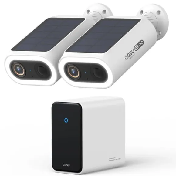 Sikkerhedskamerasystem, 4K opløsning, AI detektionsfunktioner,2pcs sæt, EU stik