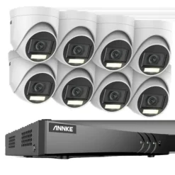 Sikkerhedskamerasystem, 5MP højopløsningskvalitet, 8CH DVR med nattevision,8CH DVR 8Pcs Kits, 4T