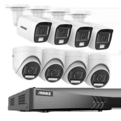 Sikkerhedskamerasystem, 5MP højopløsningskvalitet, 8CH DVR med nattevision,8CH DVR 8Pcs Kits-c, Ingen