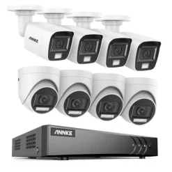 Sikkerhedskamerasystem, 5MP højopløsningskvalitet, 8CH DVR med nattevision,8CH DVR 8Pcs Kits-a, 4T