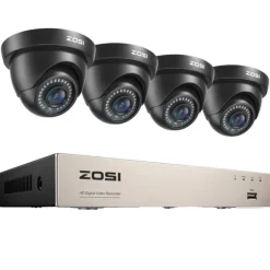 Sikkerhedskamerasystem, 1080P opløsning, H265+ komprimeringsteknologi, , 4 Black Cameras, None