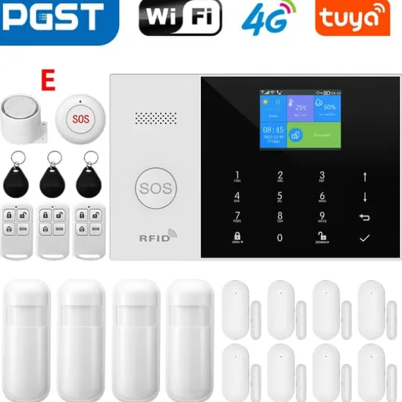 Sikkerhedssensor, Trådløs forbindelse, Smart home integration,EU Stik, 4G WiFi Kit E