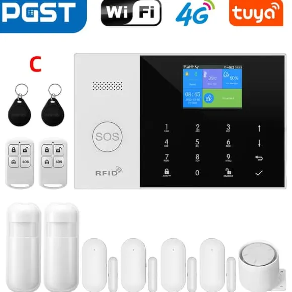 Sikkerhedssensor, Trådløs forbindelse, Smart home integration,4G WiFi Kit C, EU Stik