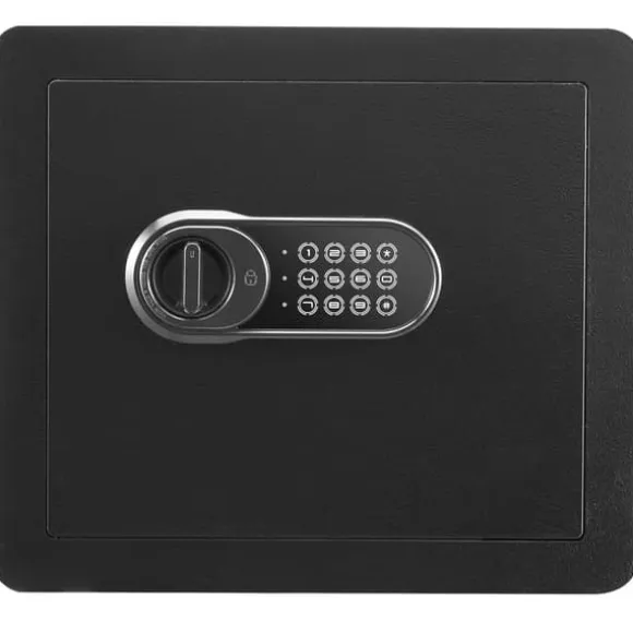 Sikkerhedsskab 1,2 kubikfod med digitalt tastatur og nøgler. Beskyt penge, smykker og dokumenter hjemme eller på hotellet. 15,8x11,8x13,8"