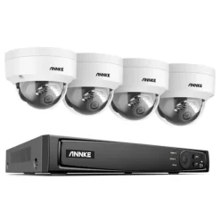 Sikkerhedssystem, Ultra HD opløsning, PoE netværksforbindelse, 8CH NVR 4 stk kamera, Ingen
