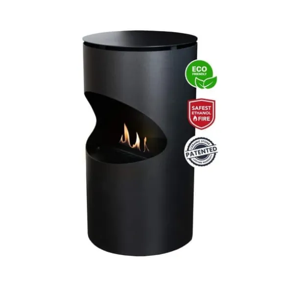 Silo mobil bio-ethanol pejs - rund pejs - fritstående pejs - humør pejs - 2 KW varme