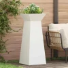 Søjle Plantekasse 2 stk - Moderne Design i Stål | Størrelse: 40x40x100 cm | Farve: Hvid