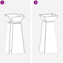 Søjle Plantekasse 2 stk - Moderne Design i Stål | Størrelse: 40x40x100 cm | Farve: Hvid