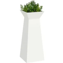 Søjle Plantekasse 2 stk - Moderne Design i Stål | Størrelse: 40x40x100 cm | Farve: Hvid