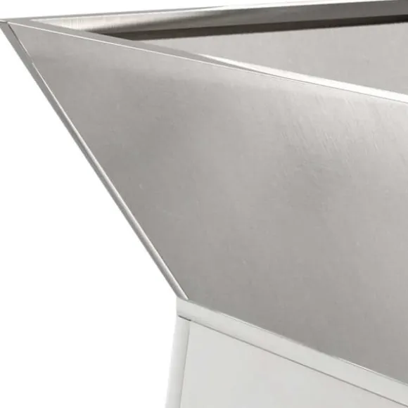 Søjle Plantekasse 2 stk - Moderne Trapezoidalt Design | Farve: Sølv | Størrelse: 35x35x73 cm