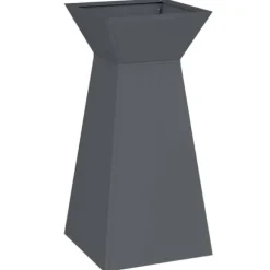 Søjle Plantekasse i Stål - Moderne Trapezoid Design | Farve: Antracit | Størrelse: 35x35x73 cm