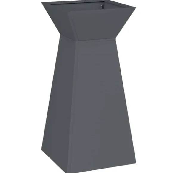 Søjle Plantekasse i Stål - Moderne Trapezoid Design | Farve: Antracit | Størrelse: 35x35x73 cm