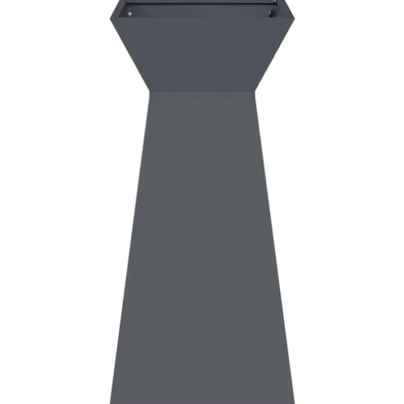 Søjle Plantekasse i Stål - Moderne Trapezoid Design | Farve: Antracit | Størrelse: 35x35x73 cm