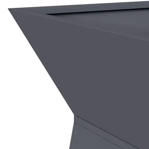 Søjle Plantekasse i Stål - Moderne Trapezoid Design | Farve: Antracit | Størrelse: 35x35x73 cm