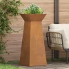 Søjle Plantekasse i Stål - Moderne Design | Størrelse: 40 x 40 x 100 cm | Farve: Sølv