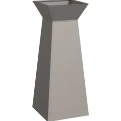 Søjle Plantekasse i Stål - Moderne Design | Størrelse: 40 x 40 x 100 cm | Farve: Sølv