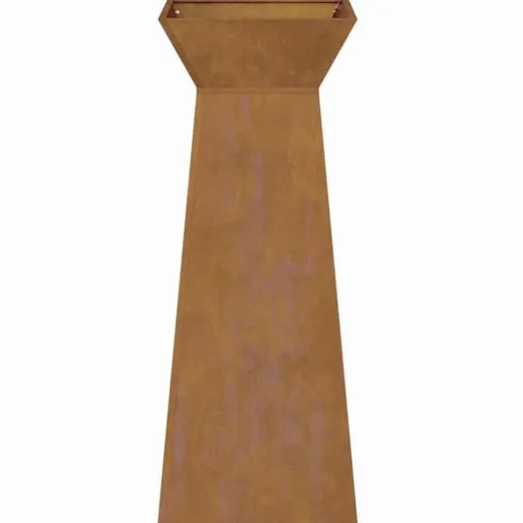 Søjle Plantekasse i Stål - Moderne Design | Størrelse: 40 x 40 x 100 cm | Farve: Sølv
