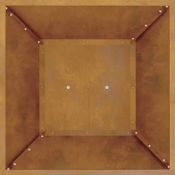 Søjle Plantekasse i Stål - Moderne Design | Størrelse: 40 x 40 x 100 cm | Farve: Sølv
