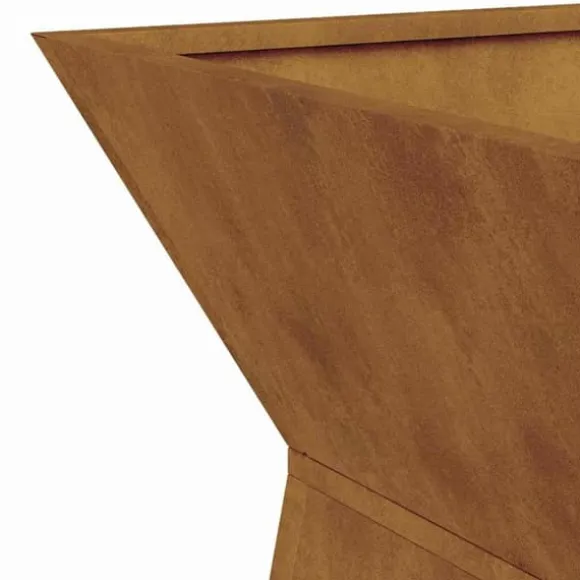Søjle Plantekasse i Stål - Moderne Design | Størrelse: 40 x 40 x 100 cm | Farve: Sølv