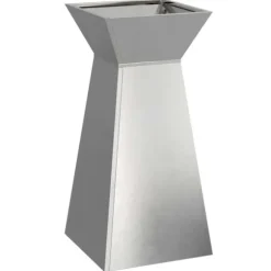 Søjle Plantekasse i Stål - Moderne Trapezoid Design | Farve: Sølv | Størrelse: 35x35x73 cm