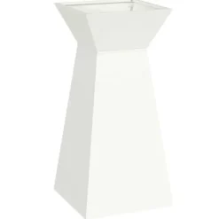 Søjle Plantekasse i Stål - Trapezoidal Design | Farve: Hvid | Størrelse: 35x35x73 cm