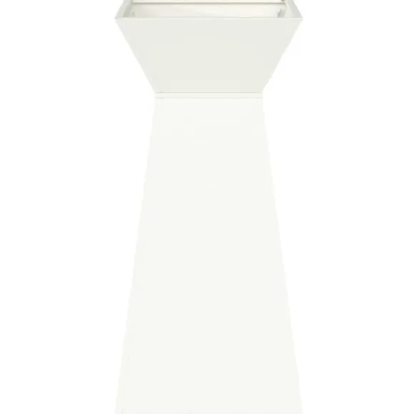 Søjle Plantekasse i Stål - Trapezoidal Design | Farve: Hvid | Størrelse: 35x35x73 cm