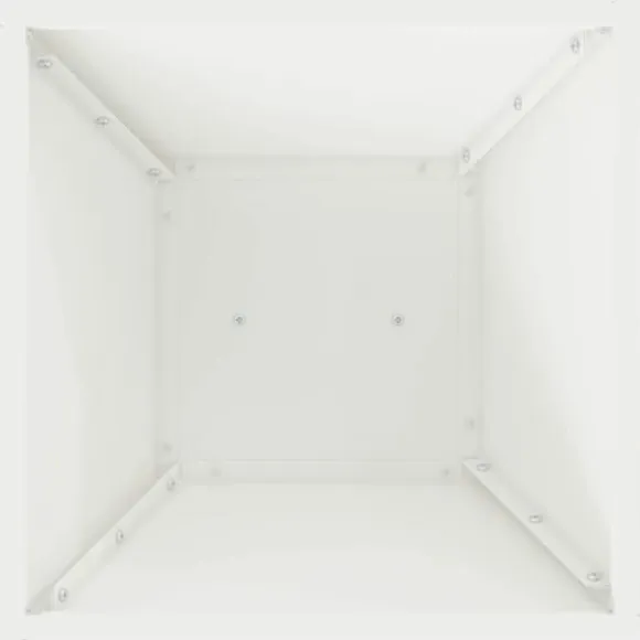 Søjle Plantekasse i Stål - Trapezoidal Design | Farve: Hvid | Størrelse: 35x35x73 cm