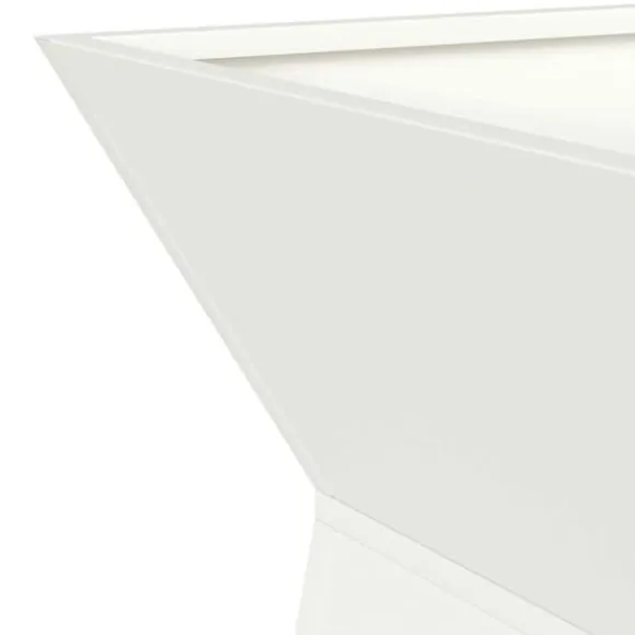 Søjle Plantekasse i Stål - Trapezoidal Design | Farve: Hvid | Størrelse: 35x35x73 cm