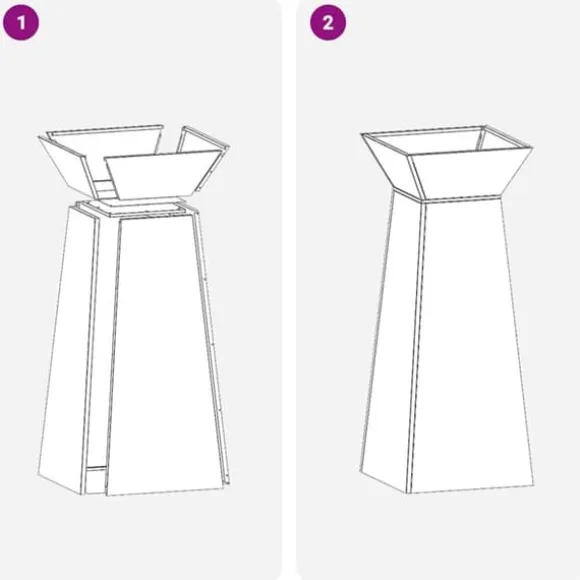 Søjle Plantekasse 2-pak - Trapezoidal Design | Farve: Olivengrøn | Størrelse: 40x40x100 cm
