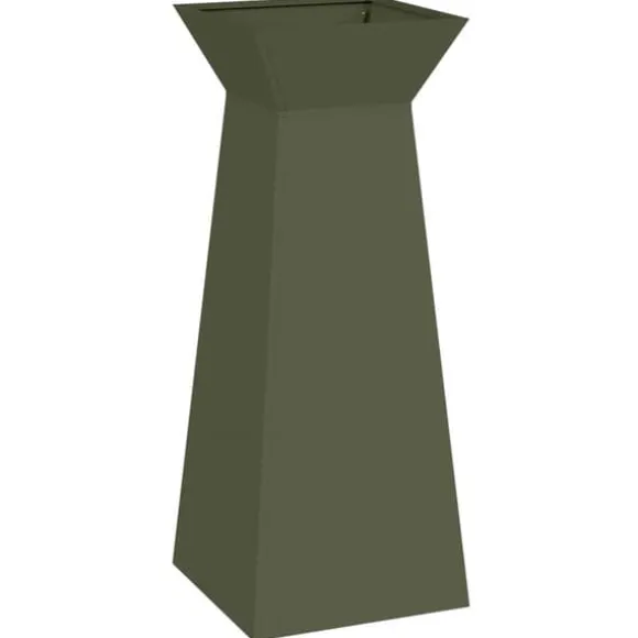 Søjle Plantekasse 2-pak - Trapezoidal Design | Farve: Olivengrøn | Størrelse: 40x40x100 cm