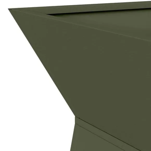 Søjle Plantekasse 2-pak - Trapezoidal Design | Farve: Olivengrøn | Størrelse: 40x40x100 cm