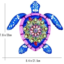 Skildpadde jern Vægskilt Have Ornament 21,5x20cm - Blå
