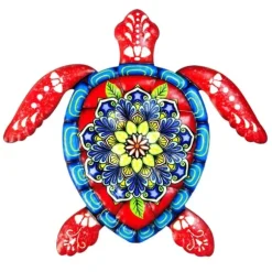 Skildpadde jern Vægskilt Have Ornament 21,5x20cm - Rød