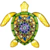 Skildpadde jern Vægskilt Have Ornament 21,5x20cm - Gul