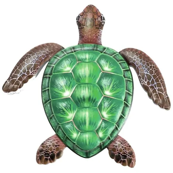 Skildpadde Vægskilt Have Ornament 30,3x28x1,8cm - Grøn