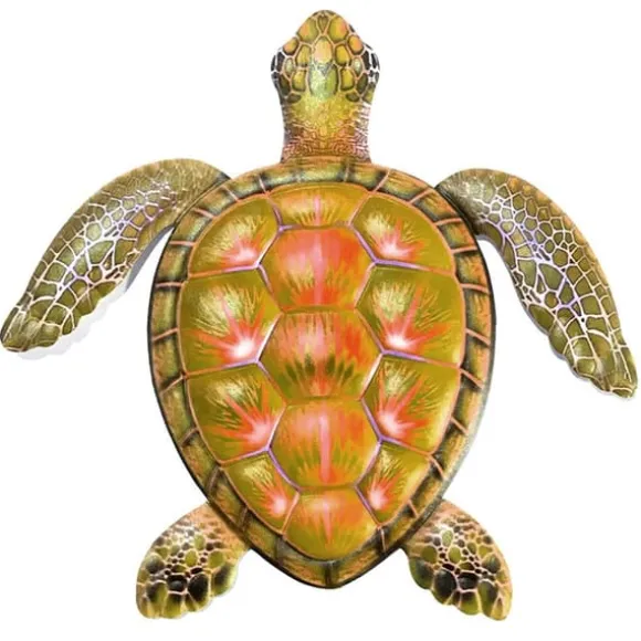 Skildpadde Vægskilt Have Ornament 30,3x28x1,8cm - Gul