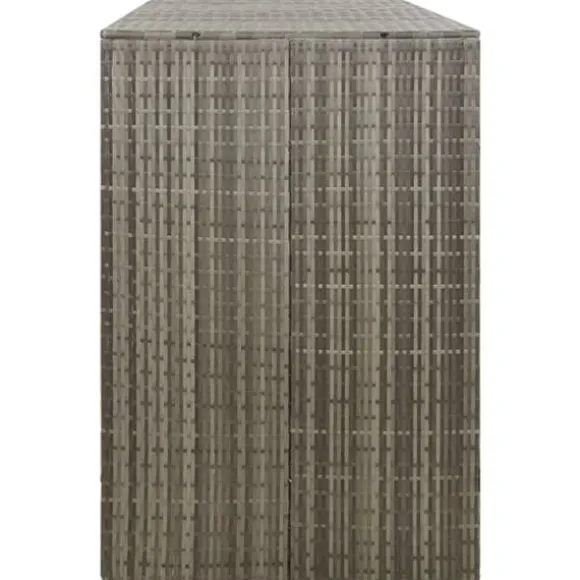 Skjul för tre soptunnor i konstrotting - Trädgårdsförvaring | Färg: Grå | Storlek: 207x80x117 cm