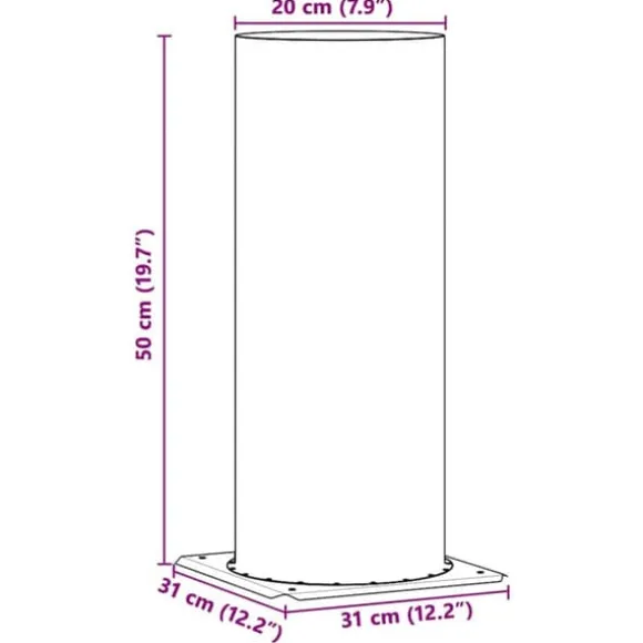 Skorstenshoved Forlængelse i Rustfrit Stål – Moderne Ventilation | Farve: Sølv | Størrelse: 31x31x50 cm