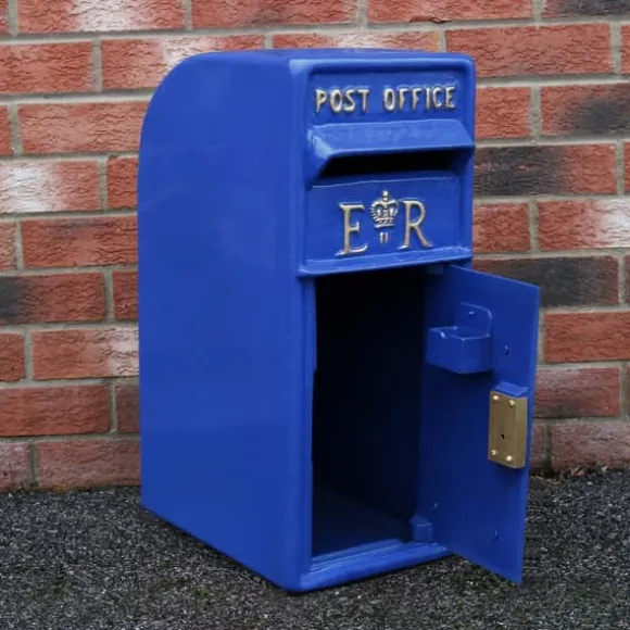 Skotsk Postkasse - Blå | Royal Mailbox med Lås Bryllupspynt Dekorationer til Barnedåb Dekorationer til Haven Dekorationer til Haven Begivenheder Briti | CDON