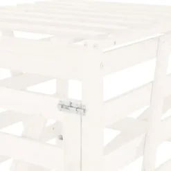 Skraldespandsskjuler i massivt fyrretræ - Udendørs affaldsskjuler | Størrelse: 84x90x128,5 cm | Farve: Hvid