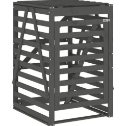 Skraldespandsskjuler i massivt fyrretræ 84x90x128,5 cm | Farve: Grå