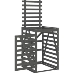 Skraldespandsskjuler i massivt fyrretræ 84x90x128,5 cm | Farve: Grå