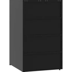 Skraldespandsskjuler i stål - 6 rum | Farve: Sort | Størrelse: 414x79x117 cm