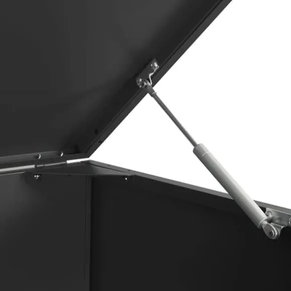 Skraldespandsskjuler i stål - 6 rum | Farve: Sort | Størrelse: 414x79x117 cm