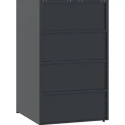 Skraldespandsskjuler i stål med 6 rum - Stabil og vejrbestandig | Størrelse: 414x79x117 cm | Farve: Antracit