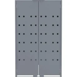 Skraldespandsskjuler i stål 2 rum - Vejrbestandig | Farve: Grå | Størrelse: 138x79x117 cm