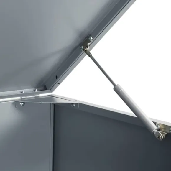 Skraldespandsskjuler i stål 2 rum - Vejrbestandig | Farve: Grå | Størrelse: 138x79x117 cm