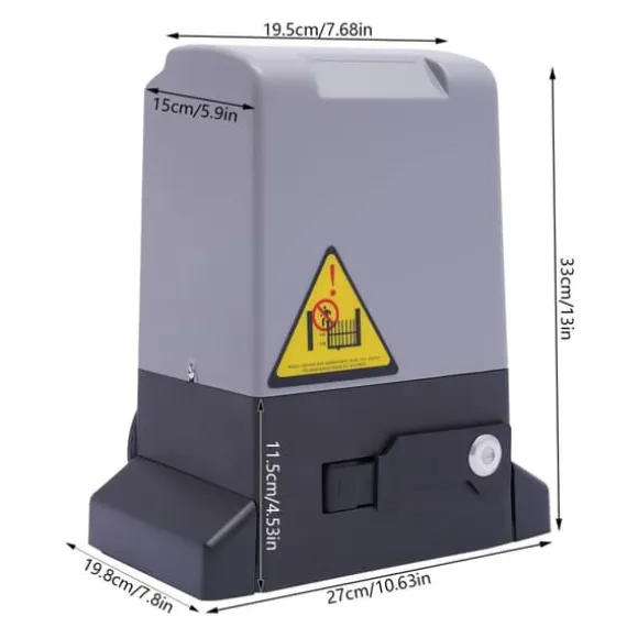 Skridende Portåbner, 750W Effekt, 1400RPM Hastighed,220V, Type 1 Sort Grå
