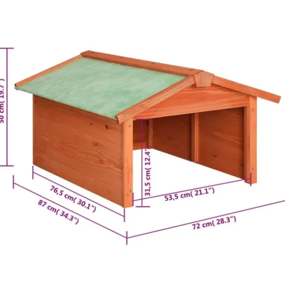Skur til robotplæneklipper 72x87x50 cm massivt fyrretræ - Træskur Til Plæneklipper - Træskure Til Plæneklippere - Home & Living